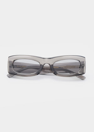 Gray sunglasses on a white background