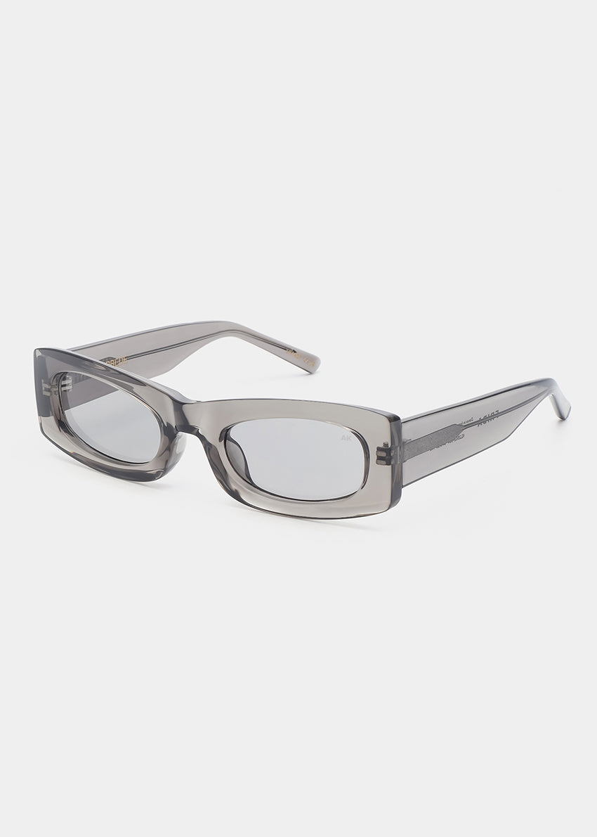 Clear frame sunglasses on a white background