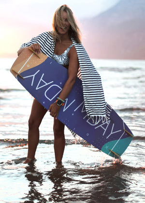 HELLO TURCO COTTON TURKISH BEACH TOWEL BEIEGE STRIPES