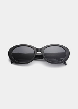 Black sunglasses on a white background