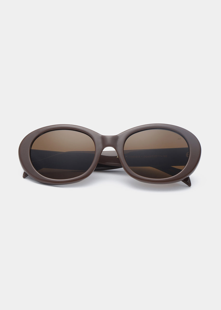 Brown sunglasses on a white background