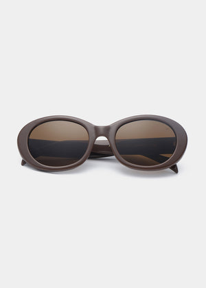 Brown sunglasses on a white background