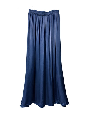Navy blue maxi skirt on a white background
