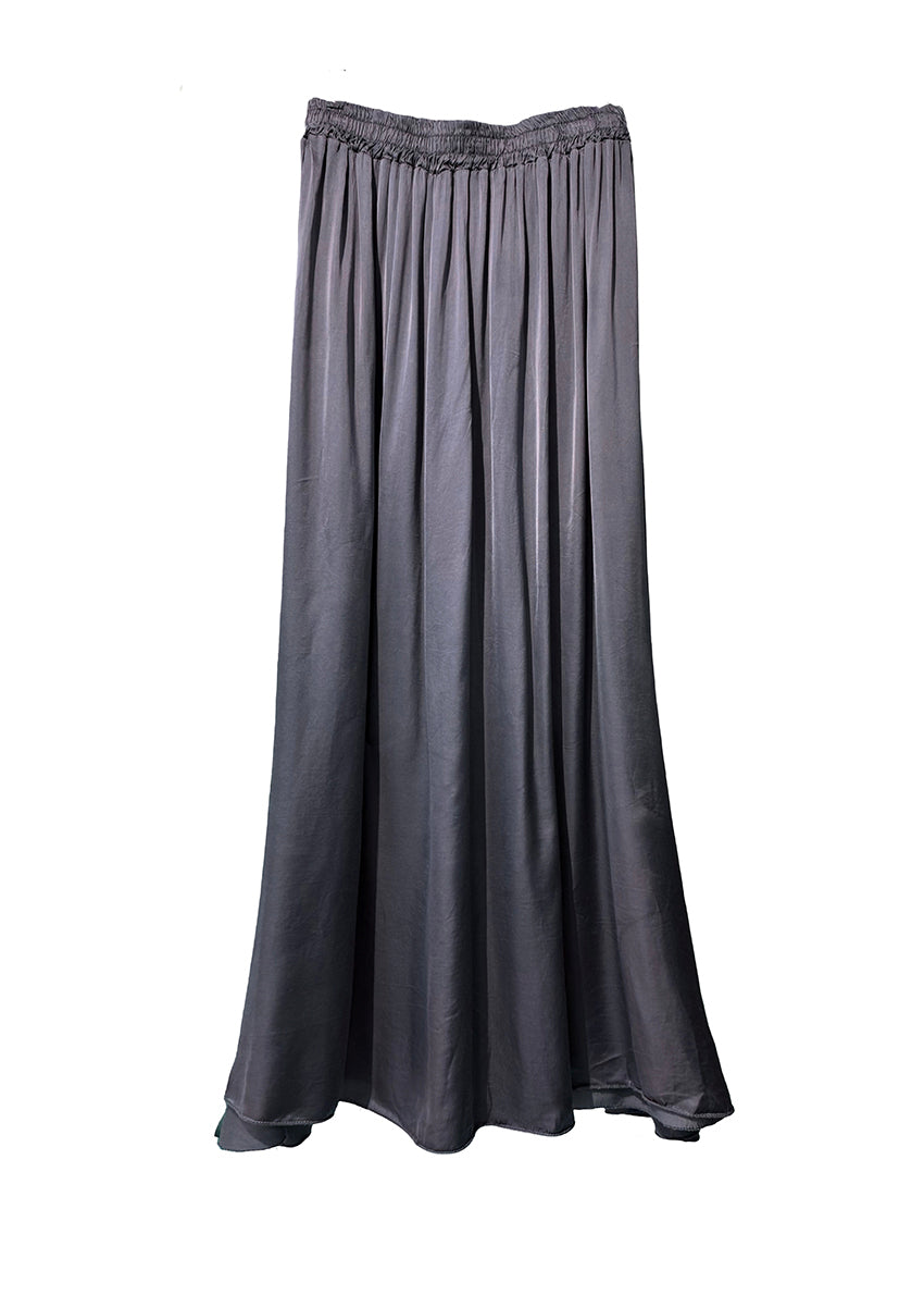 Long gray skirt on a white background