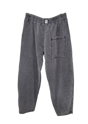 Gray pants with a pocket on a white background