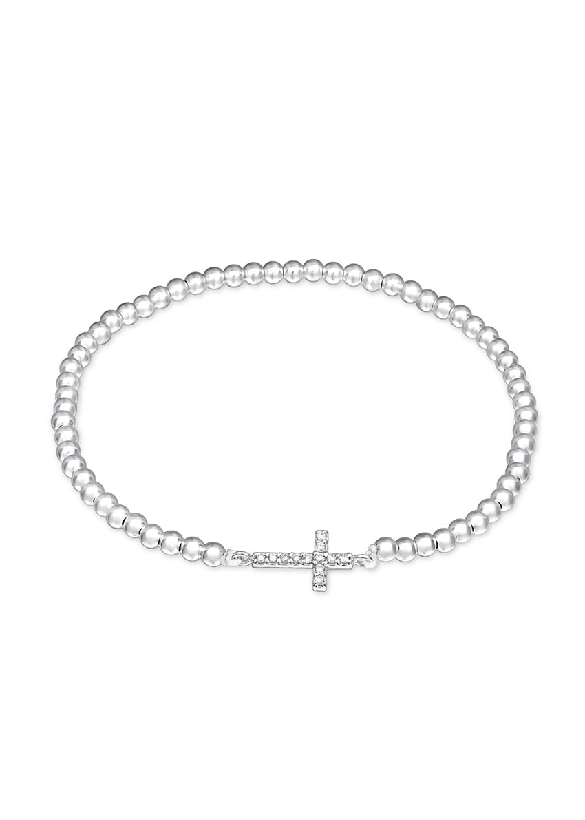 Cross Bracelet with Cubic Zirconia
