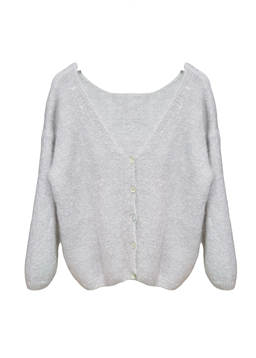 Light gray cardigan on a white background