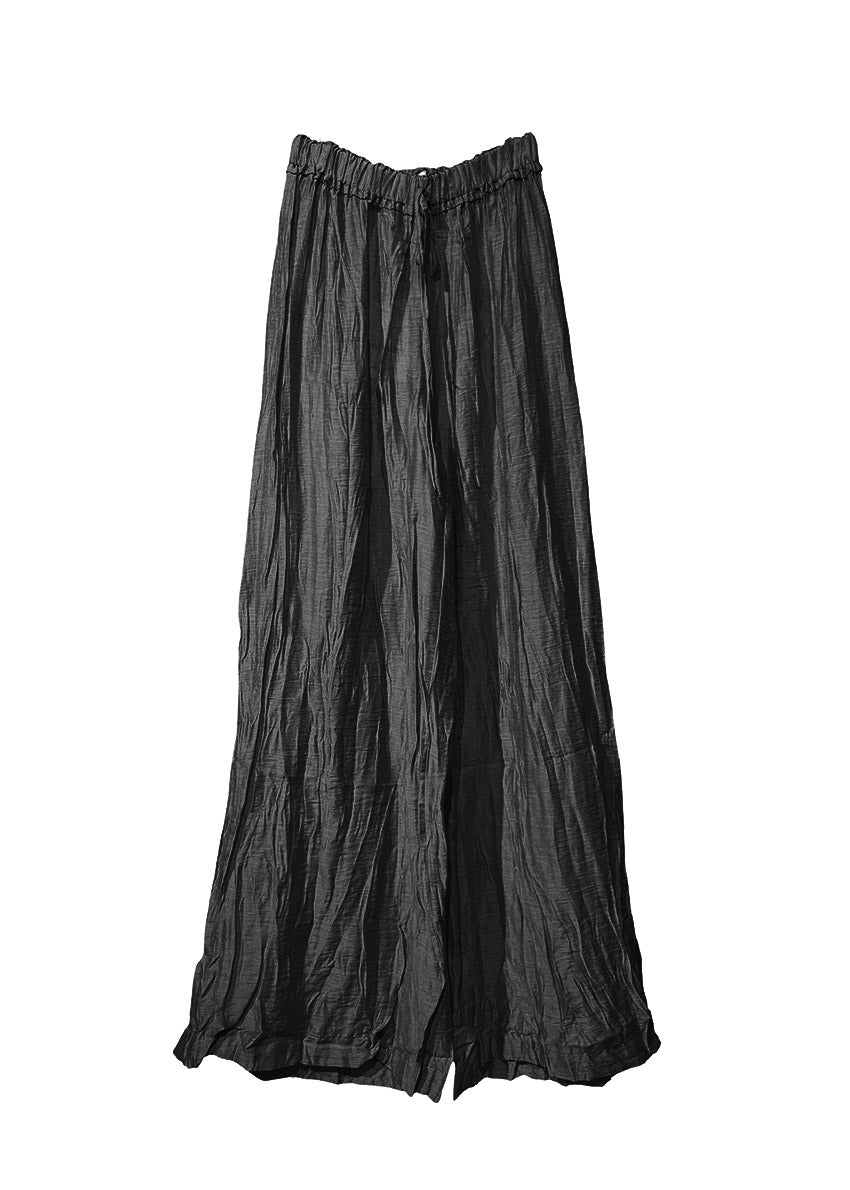 Black wide-leg pants on a white background