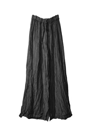 Black wide-leg pants on a white background