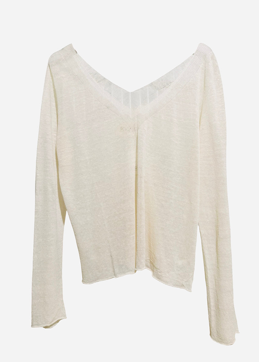 White long-sleeve top on a white background