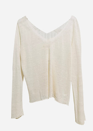 White long-sleeve top on a white background