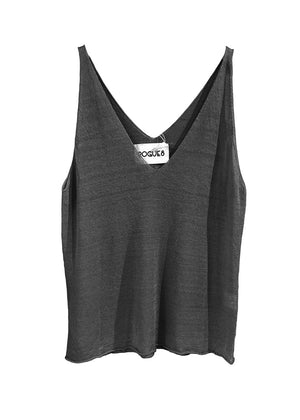 Be it your classic gal or a punk rock chick, this timeless top has got you covered. This versatile top will fulfill all your fashion cravings. A very simple large top, with a wide V front/ back, sleeveless, light and slight transparent knitted tank top