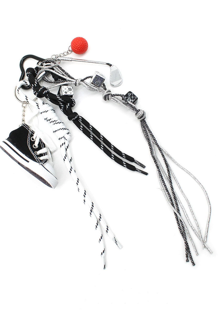 Colorful braided rope keychain charm with cute hearts bags cord . Handmade braided string hanging ornaments for your purse, a unique deco and a nice moody touch.