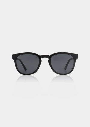 Black sunglasses on a white background