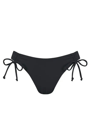 Black bikini bottom with adjustable side ties