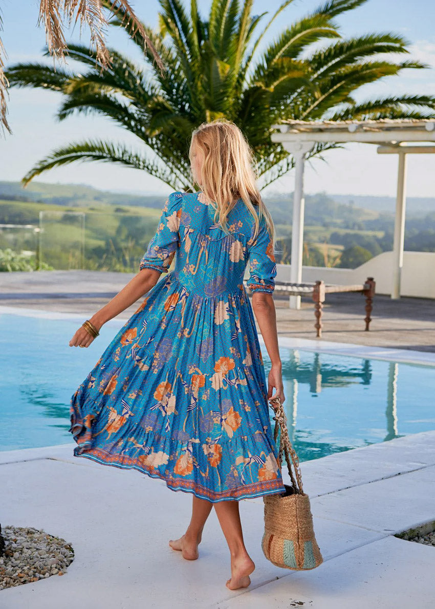 Blue Kael Midi Dress