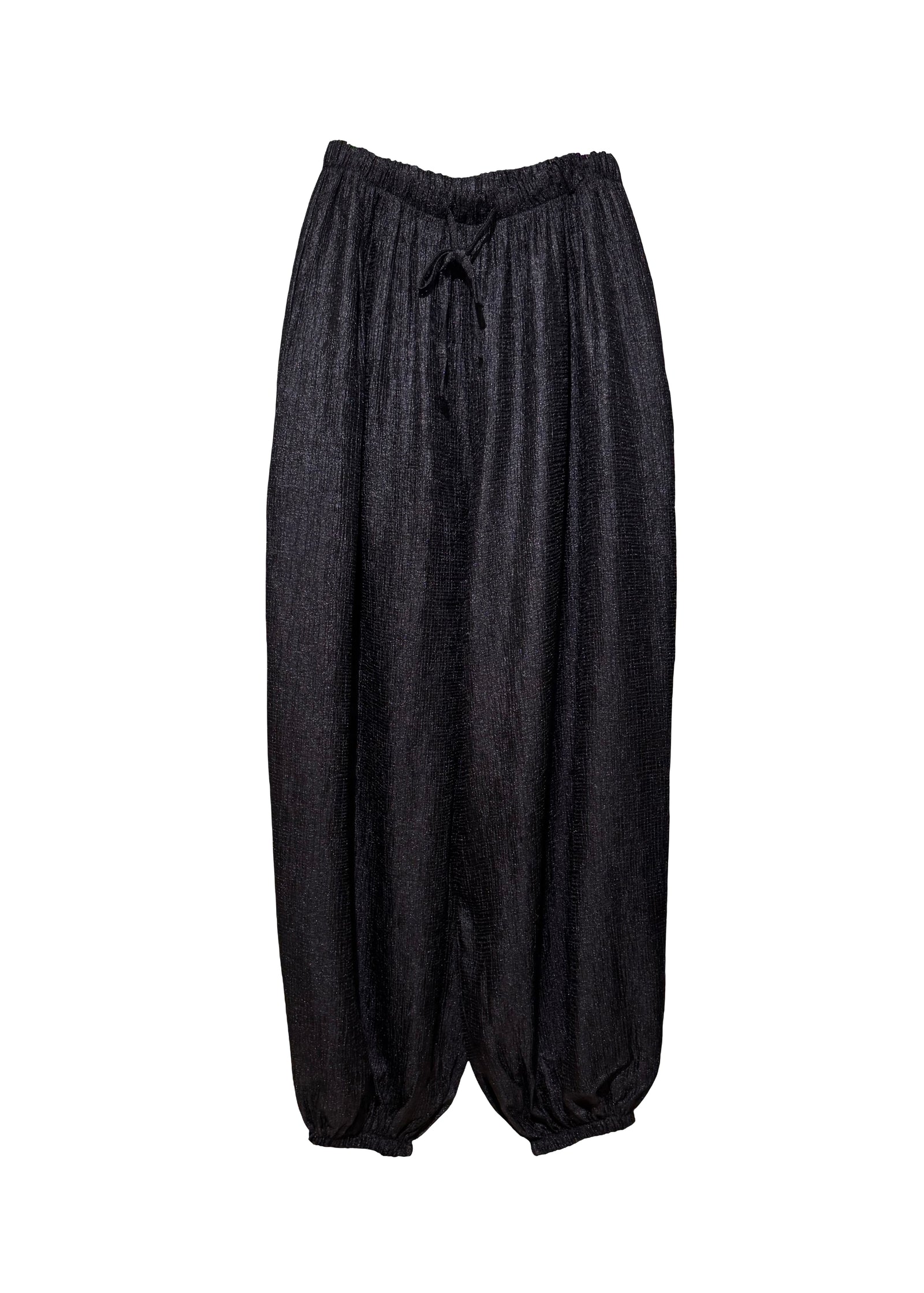 Black baggy pants on a white background
