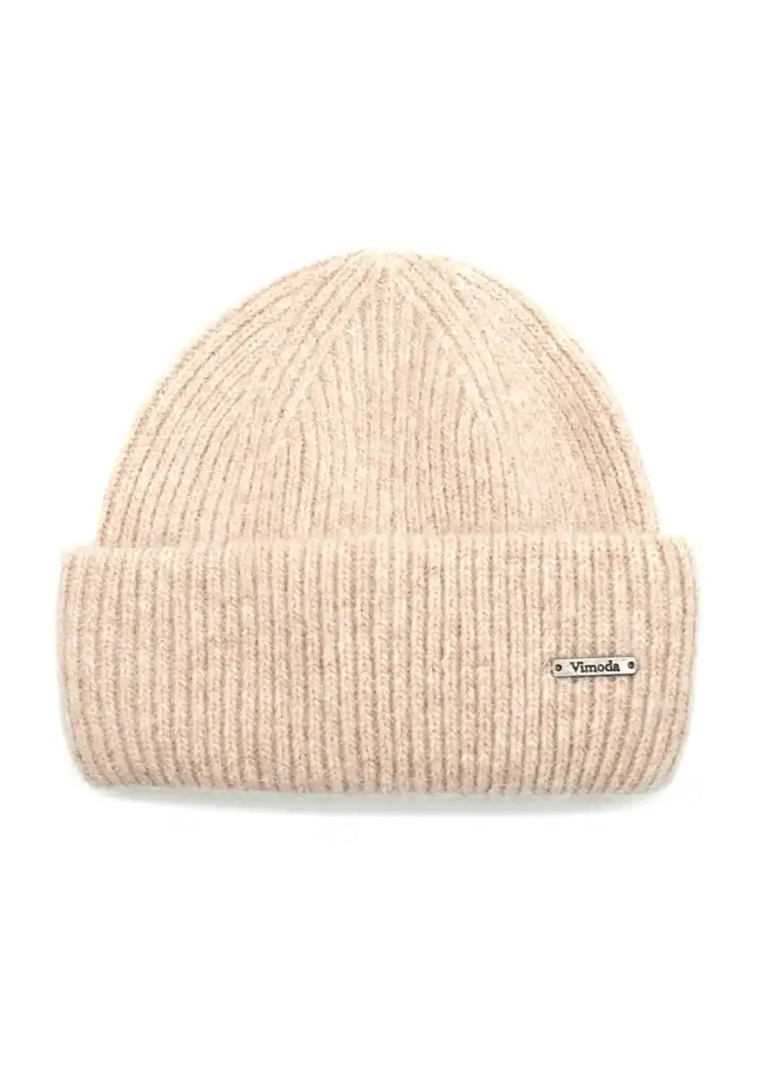 Unisex beige beanie, artfully crafted from a luxurious melange of soft fibers. The color block design exudes effortless sophistication, providing endless styling possibilities.