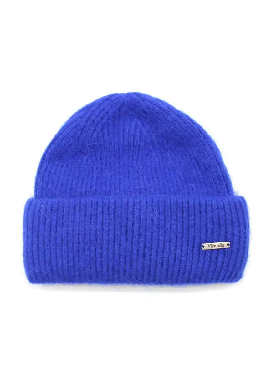 Unisex blue beanie, artfully crafted from a luxurious melange of soft fibers. The color block design exudes effortless sophistication, providing endless styling possibilities.