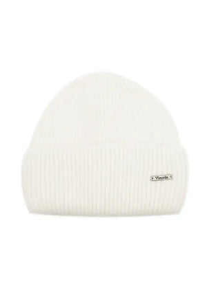 Unisex white beanie, artfully crafted from a luxurious melange of soft fibers. The color block design exudes effortless sophistication, providing endless styling possibilities.