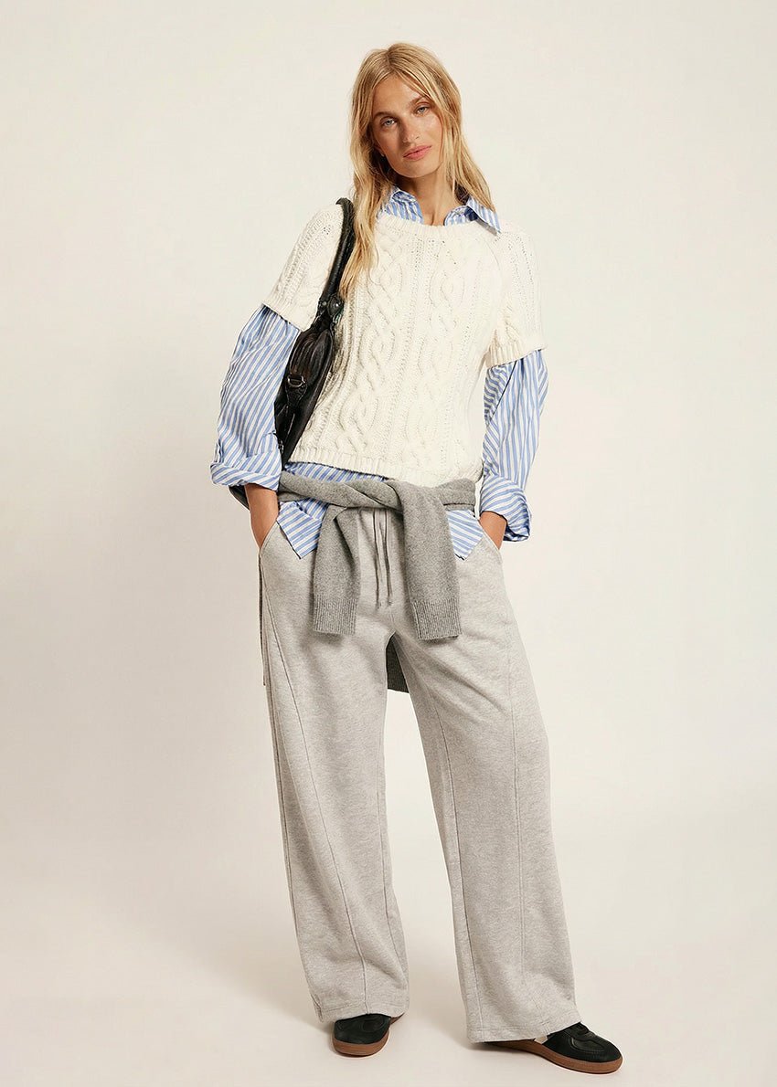 Linen pants on a white background