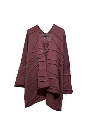 Dark red cardigan on a white background