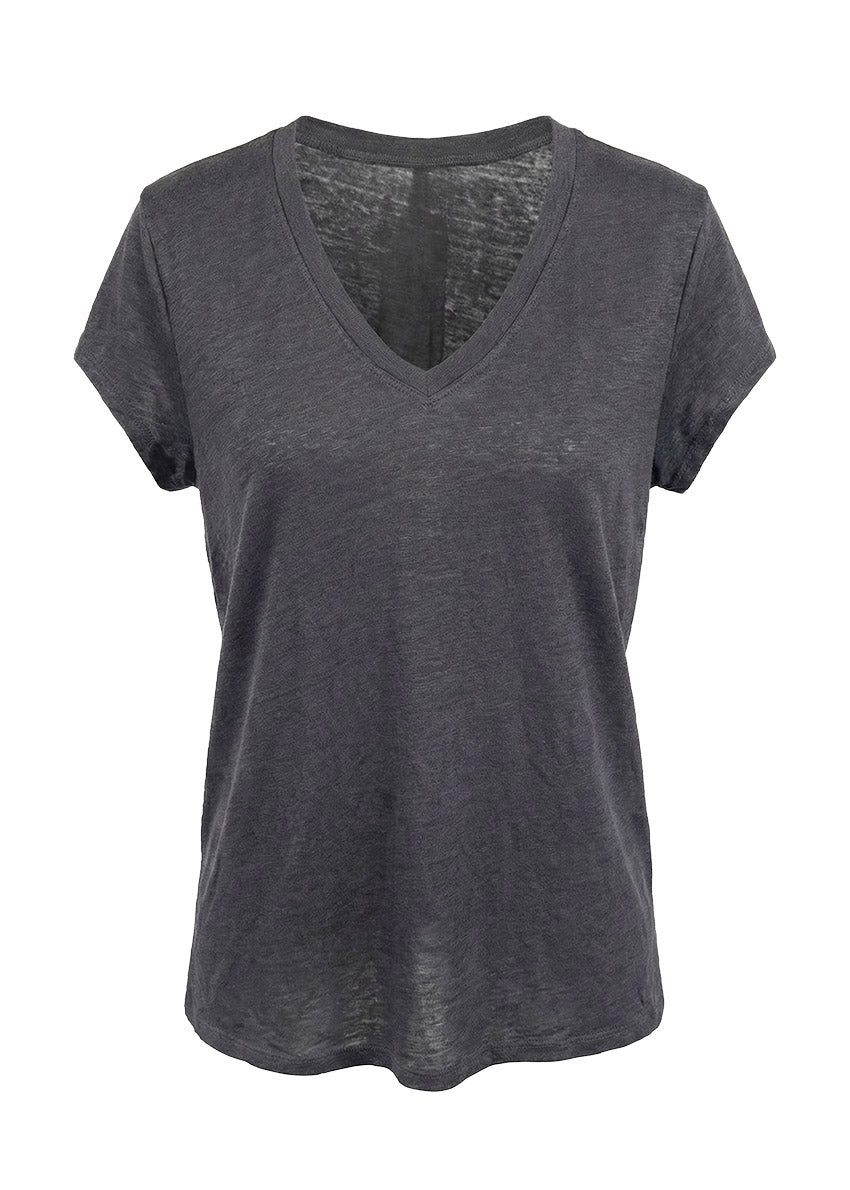 Dark gray t-shirt on a white background