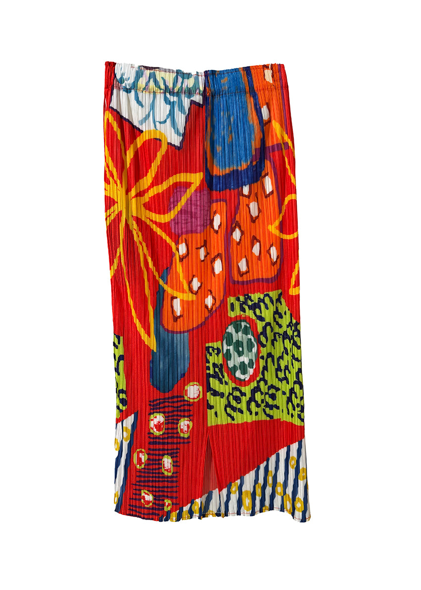Colorful patterned skirt on a white background