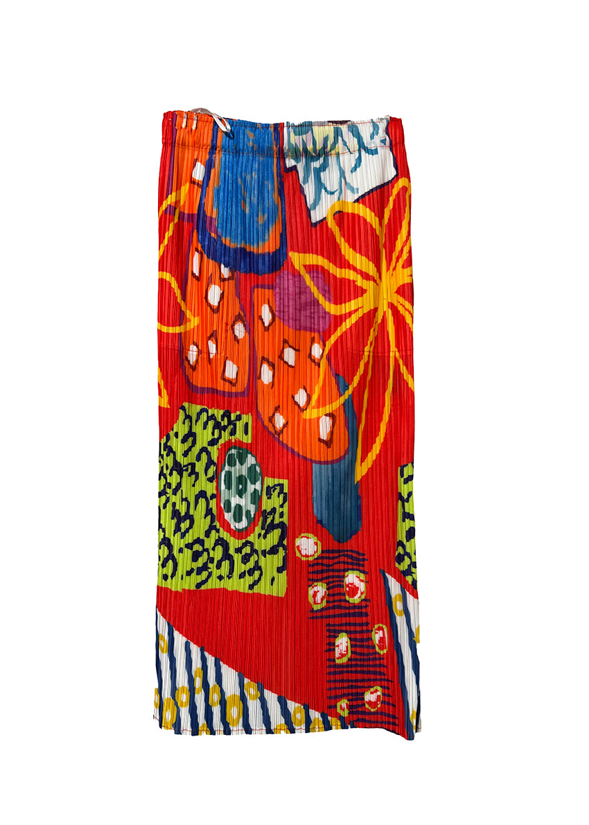 Colorful patterned skirt on a white background
