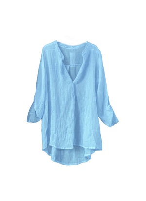 A light steel blue shirt on a white background 