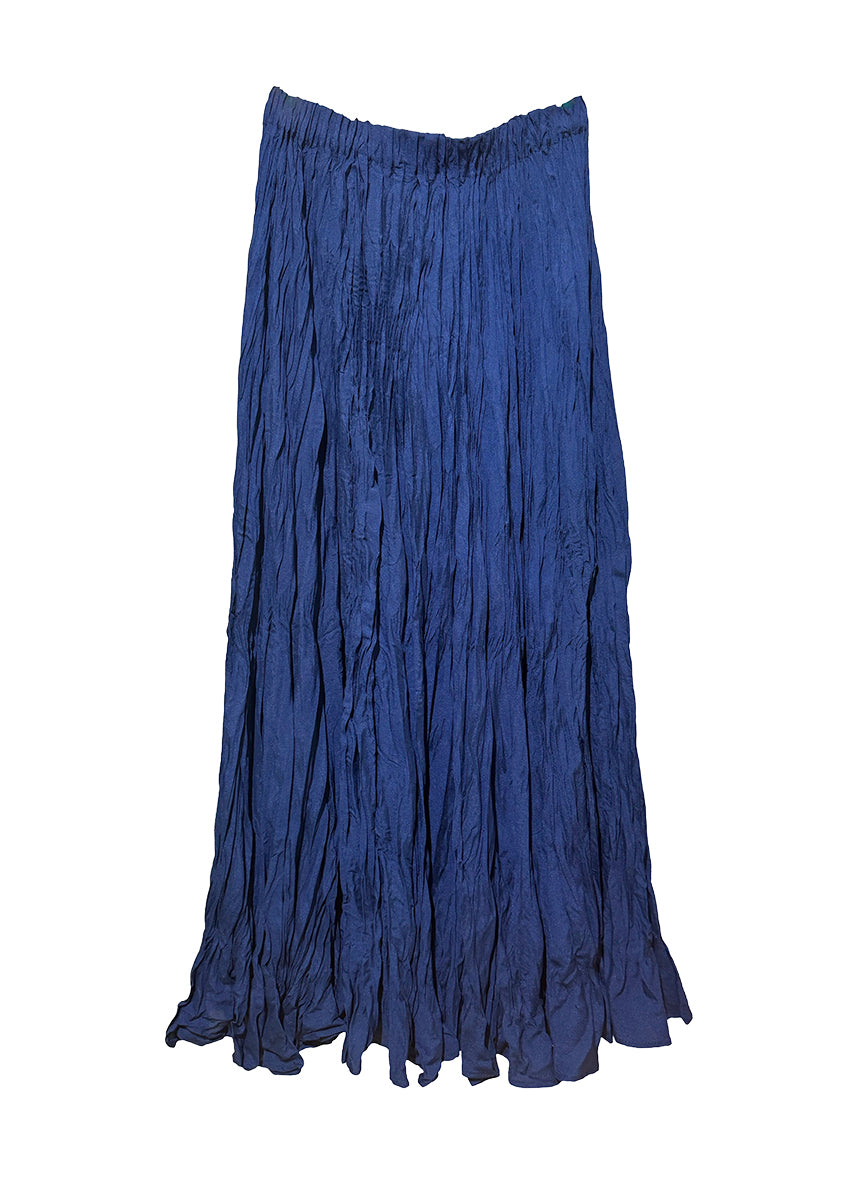 Blue pleated skirt on a white background