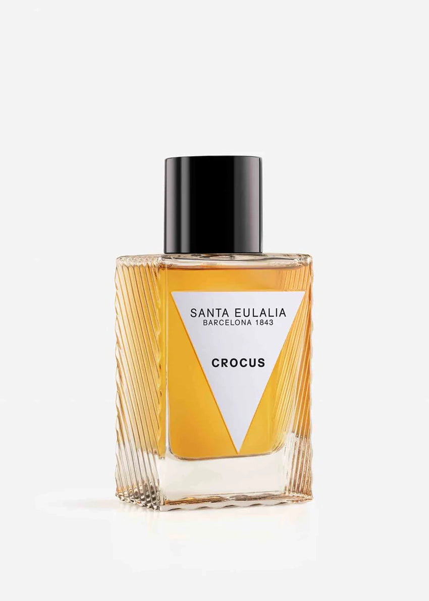 Perfume bottle labeled 'Crocus' by Santa Eulalia on a white background