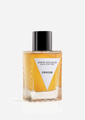 Perfume bottle labeled 'Crocus' by Santa Eulalia on a white background