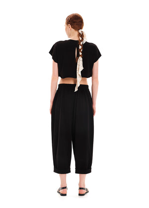 Cropped top made of cotton fabric