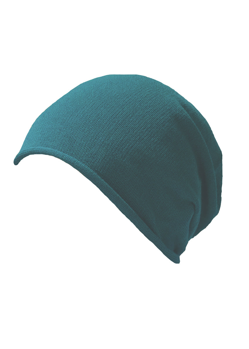 Cotton cute blue beanie. The fine cotton is exceptionally suited to those with sensitive skin