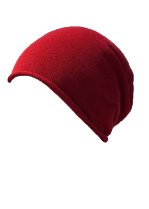 Cotton cute red brown beanie. The fine cotton is exceptionally suited to those with sensitive skin