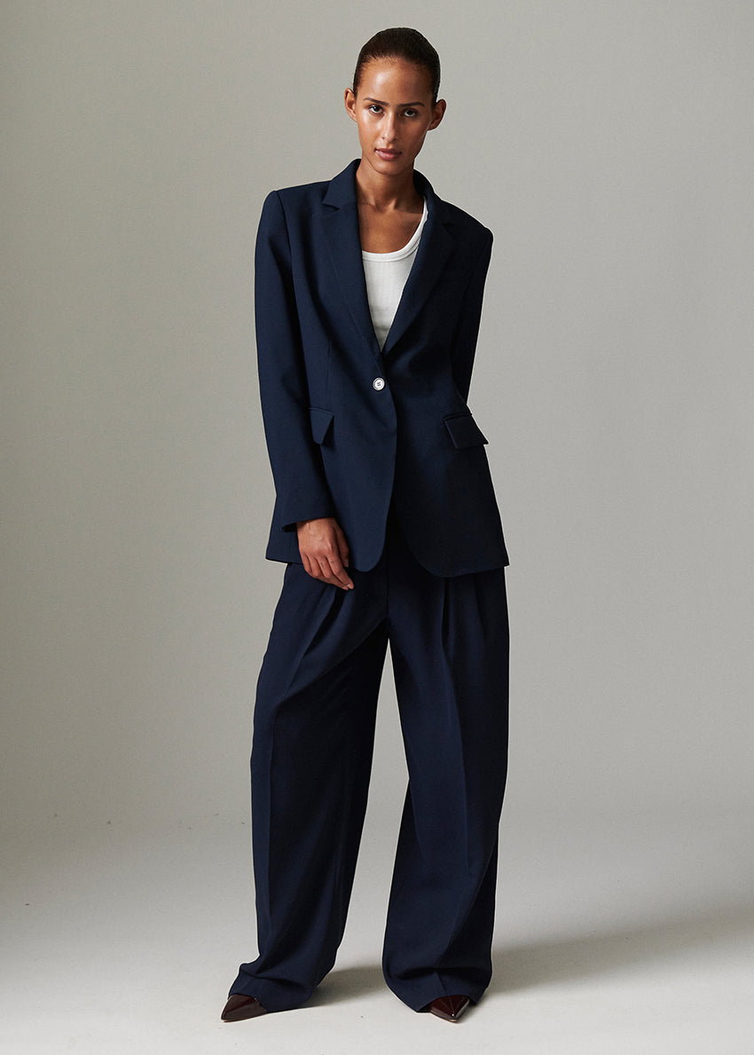 Gabardine Navy Pants
