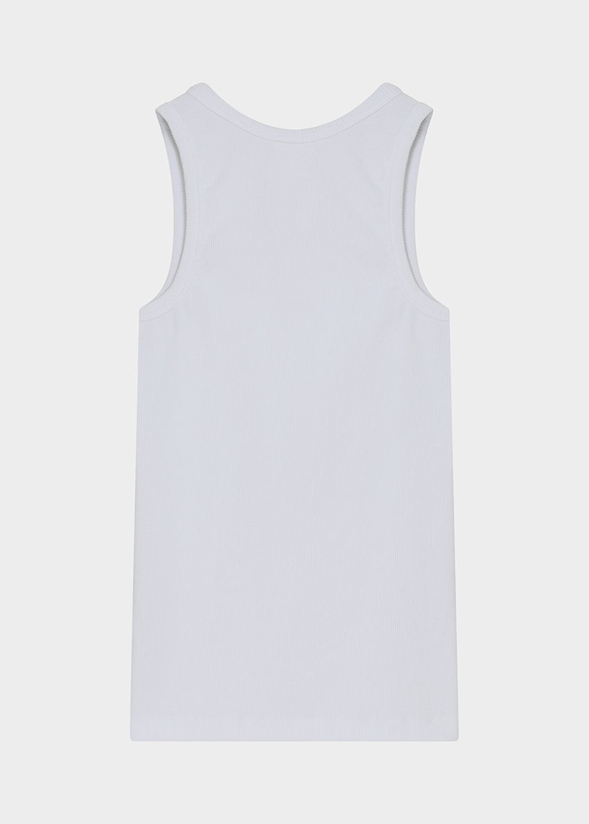 White tank top on a light gray background