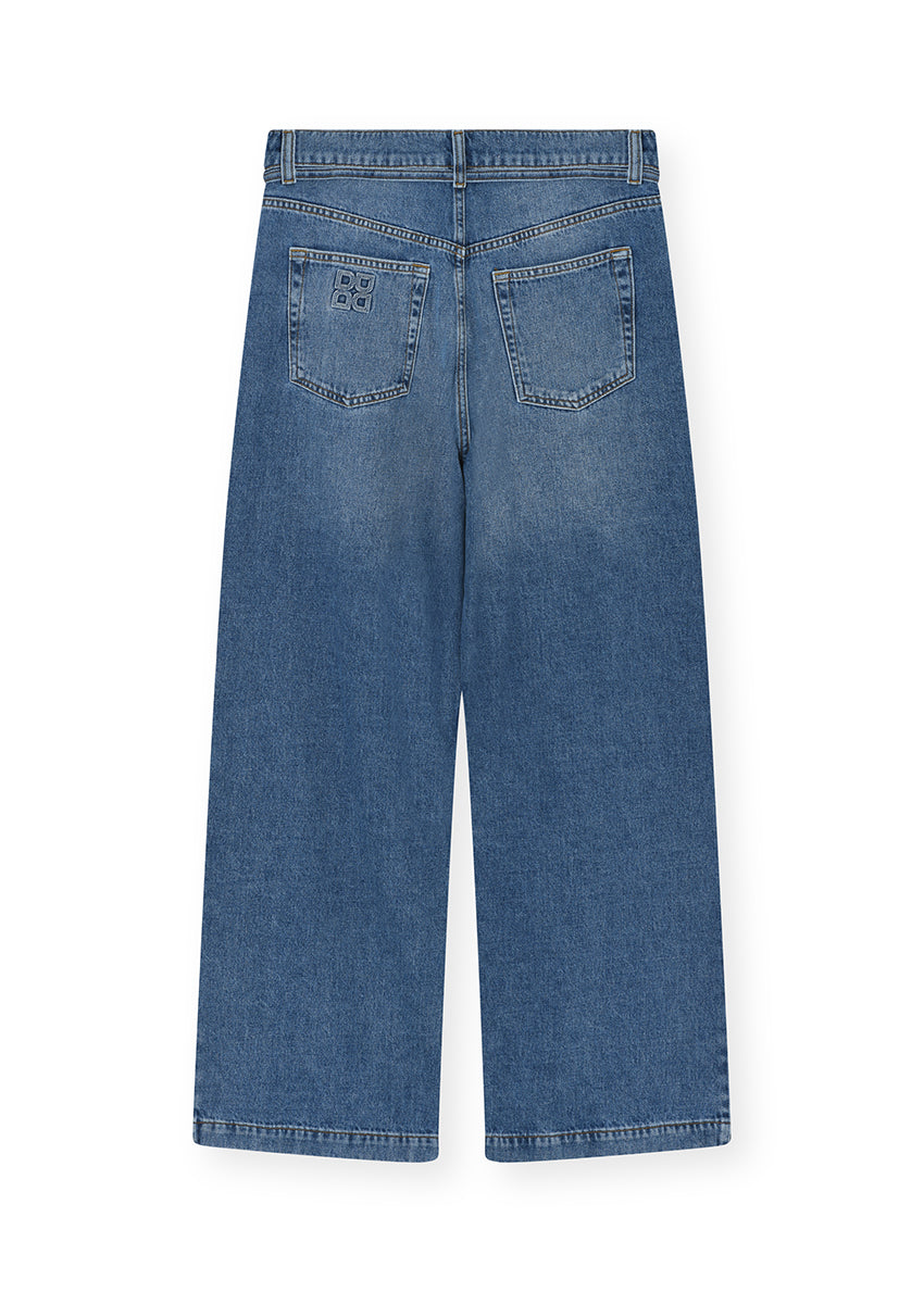 Blue jeans on a white background