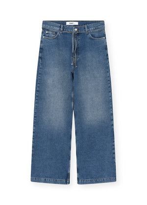 Blue jeans on a white background