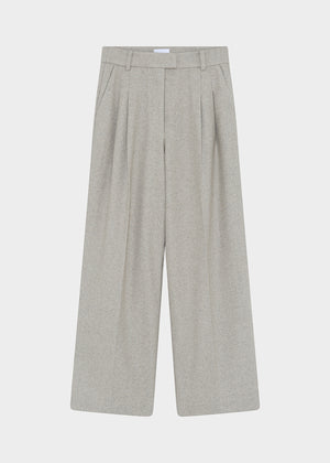 Light gray wide-leg pants on a white background