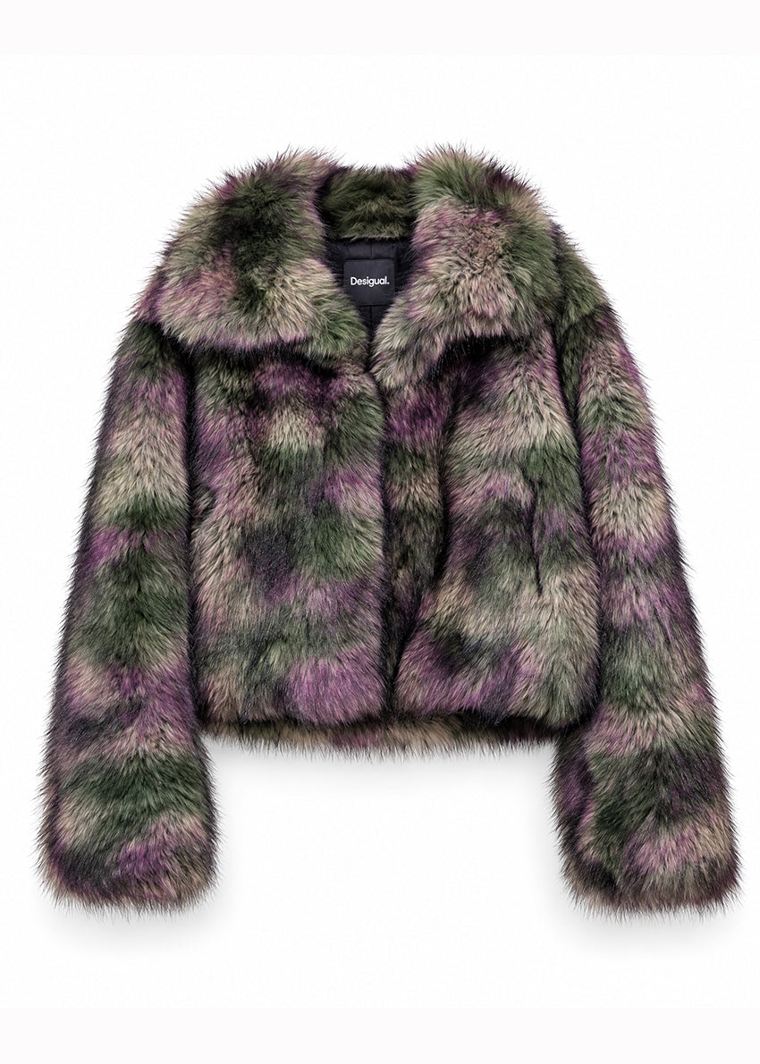 Delinda Fur Green Lila Coat