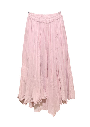 Women’s lightweight crinkled midi skirt in Misty Rose