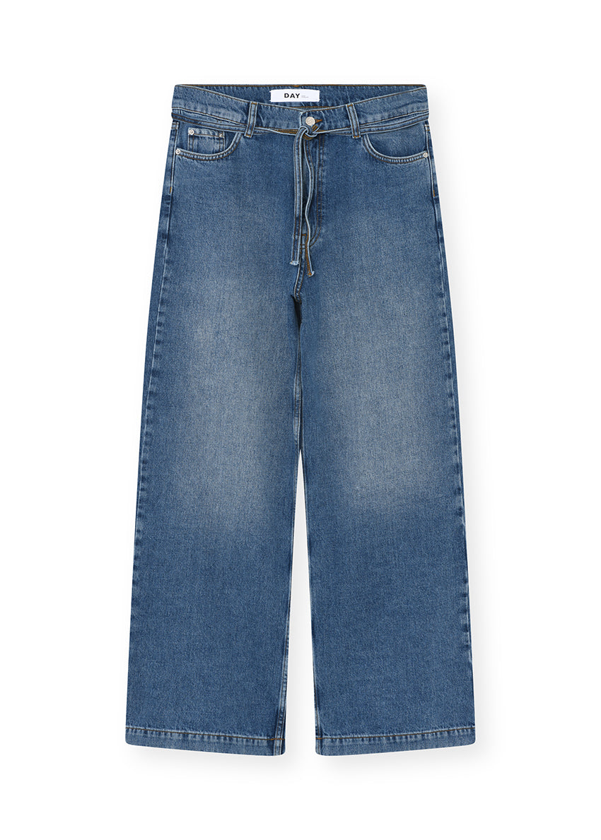 Blue jeans on a white background