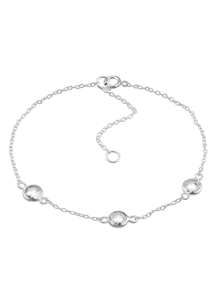 Silver Crystal Charm Bracelet