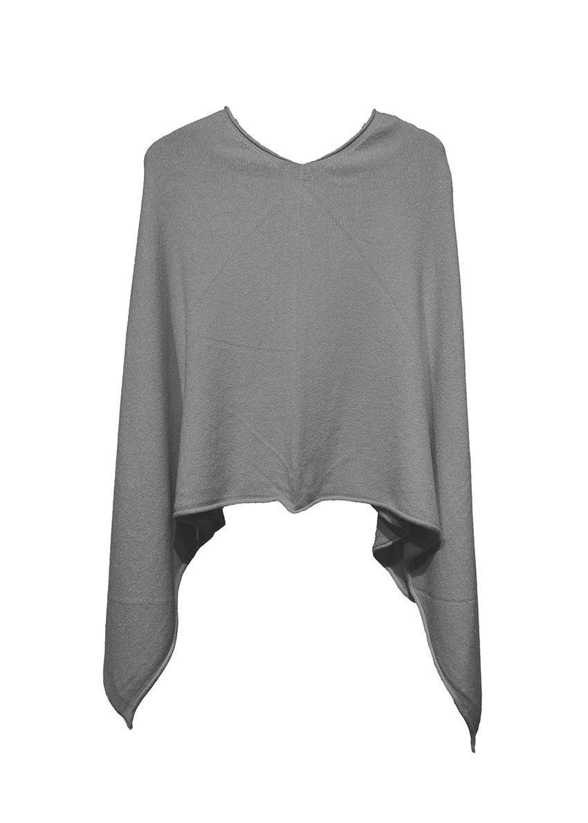 A grey poncho on a white background 