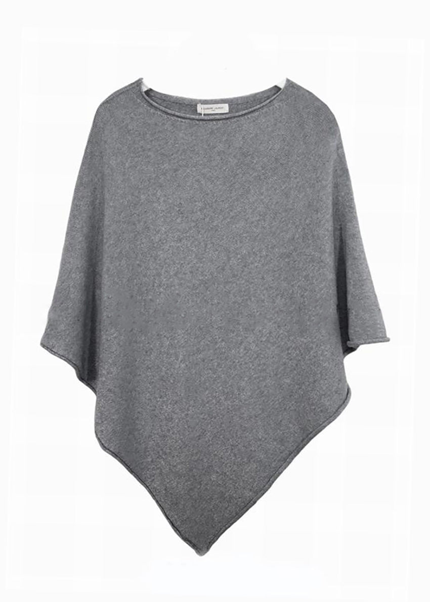A grey poncho on a white background 