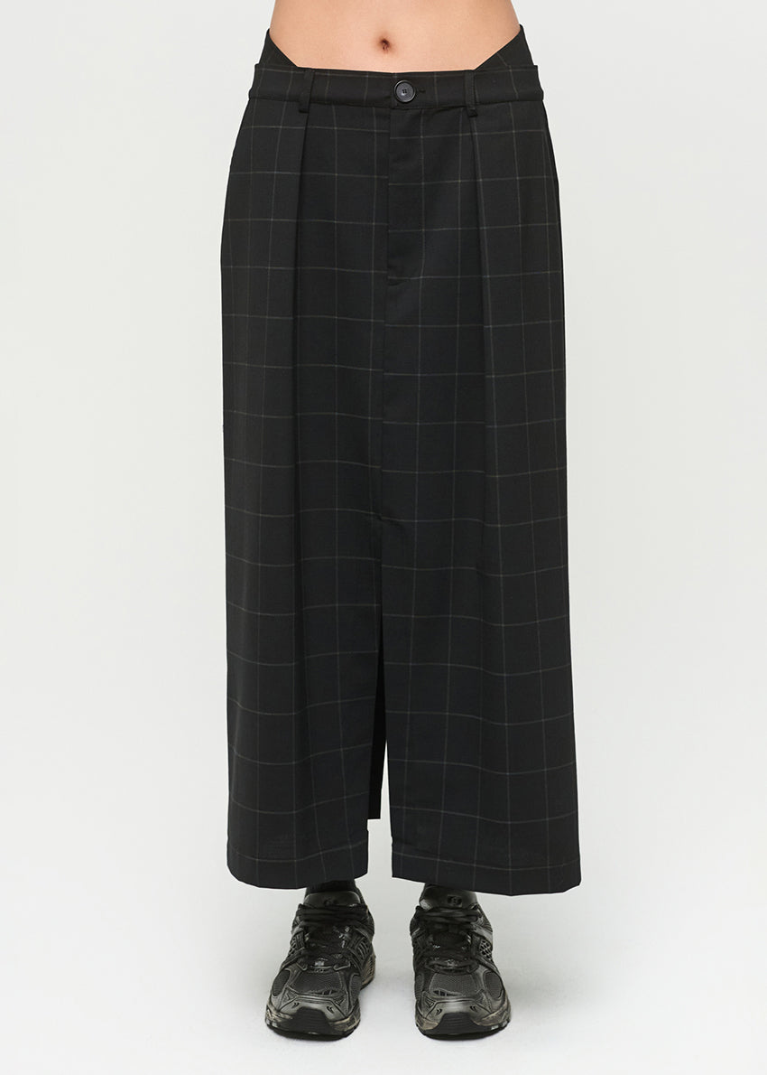 Black checkered skirt on a white background