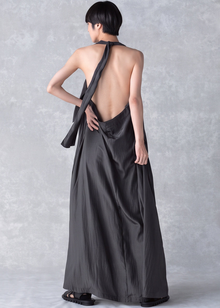 Fly, My Dear Dress Open Back Linen Maxi Dress with Pockets