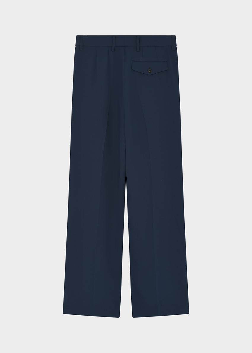 Navy blue pants on a light gray background